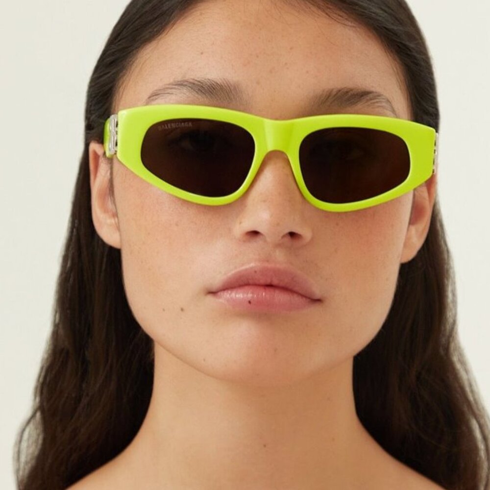NEW BALENCIAGA YELLOW CAT-EYE BB SUNGLASSES BB0095S 007 - Picture 3 of 6